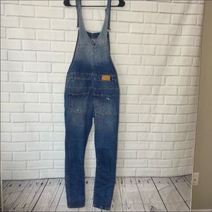 Zara distressed overalls
